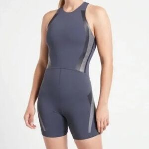 Athleta x Allyson Felix Legend Bodysuit romper in dusty gray
